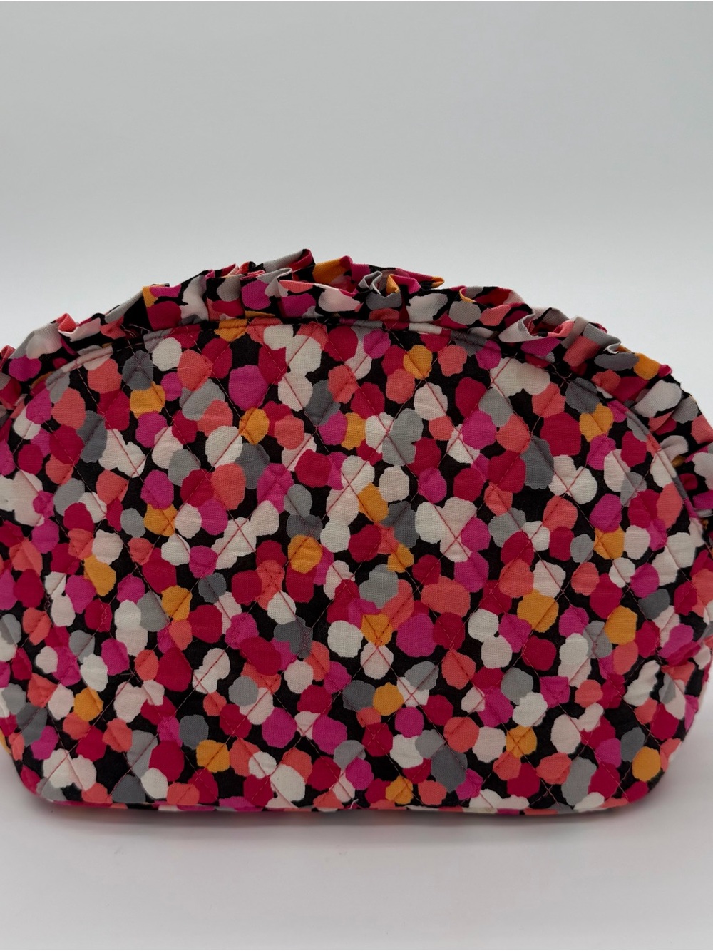 Vera Bradley Quilted Cosmetic Pouch in Pink Multi Floral Dot